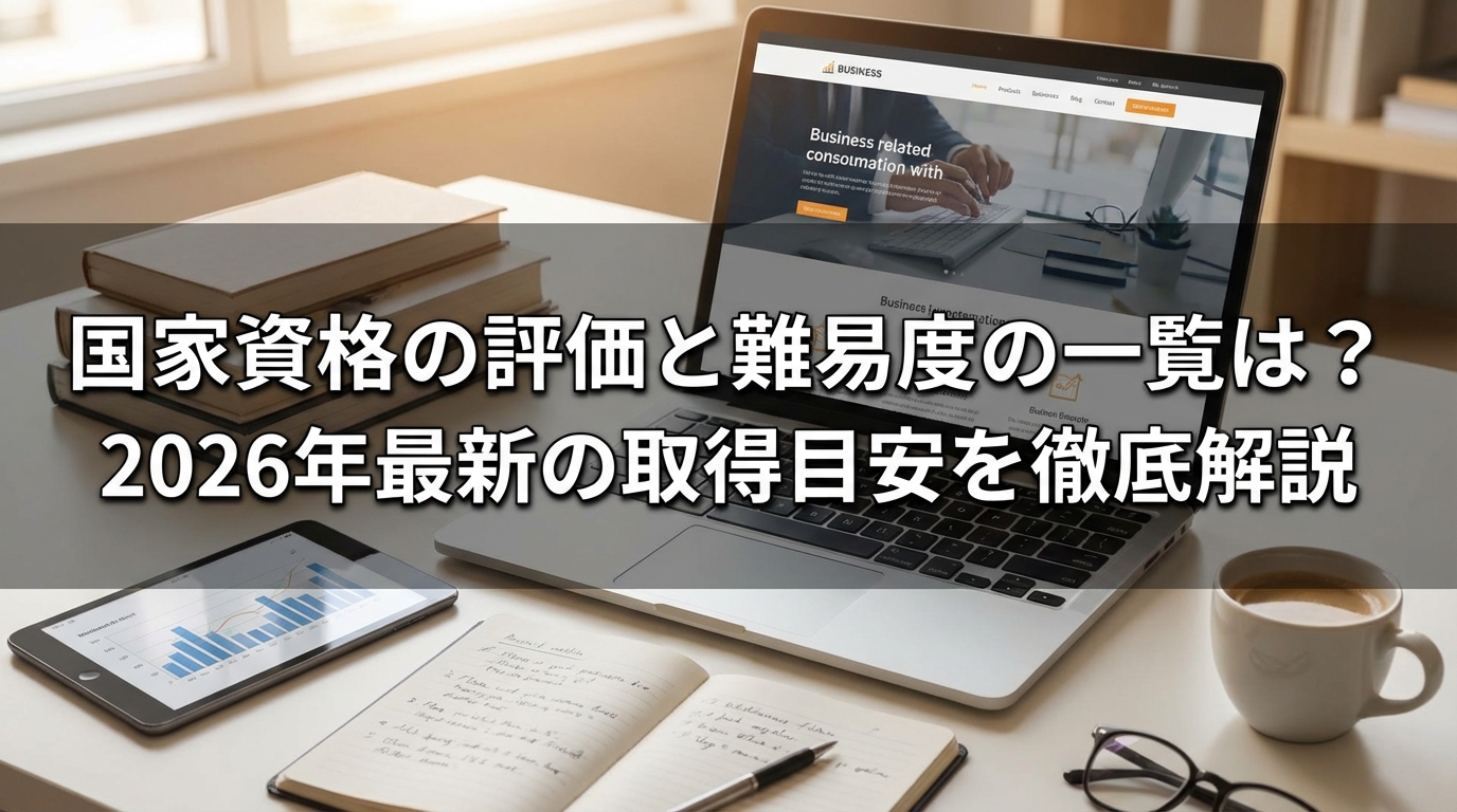 国家資格の評価と難易度の一覧は?2026年最新の取得目安を徹底解説