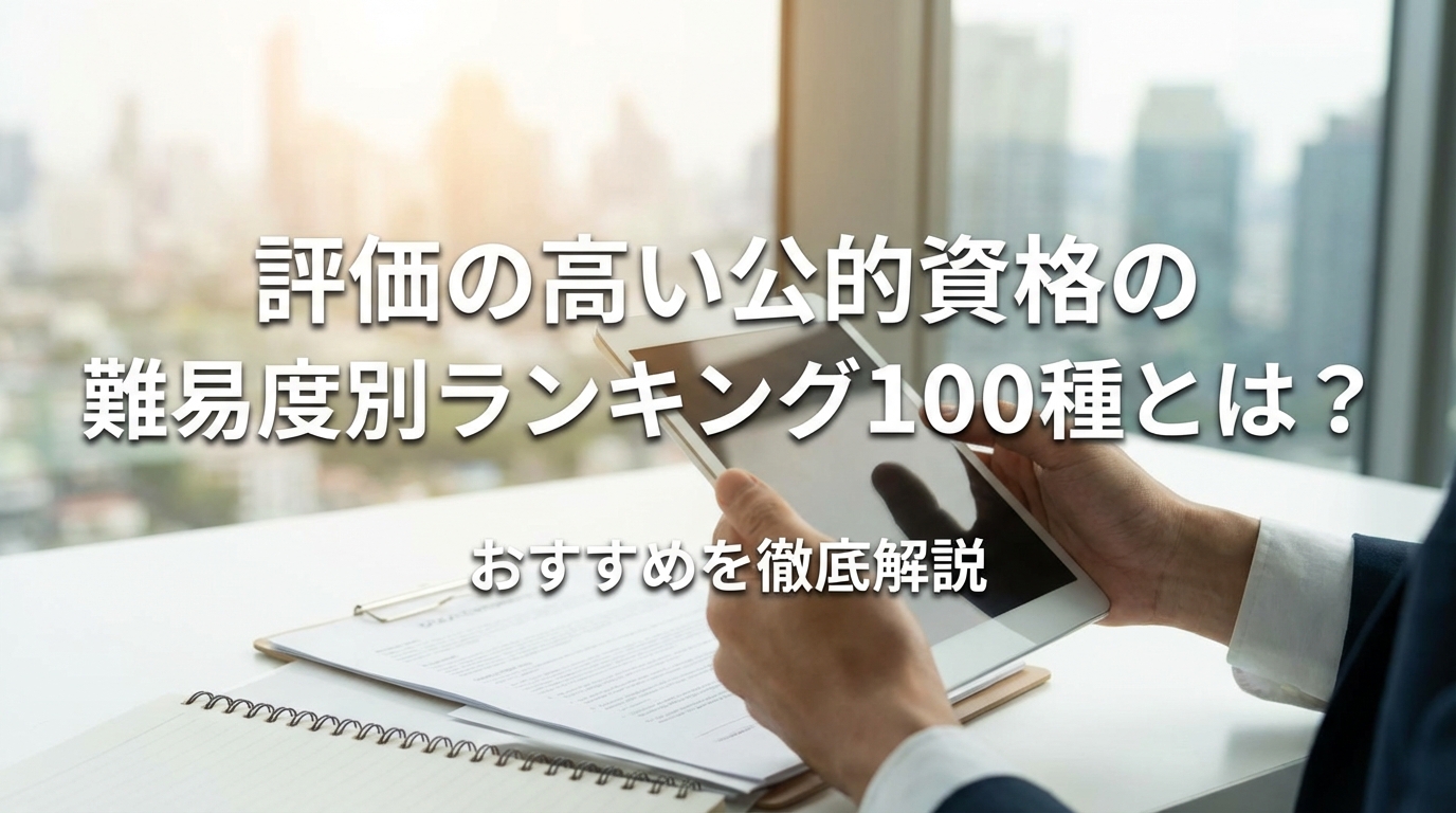 評価の高い公的資格の難易度別ランキング100種とは？おすすめを徹底解説