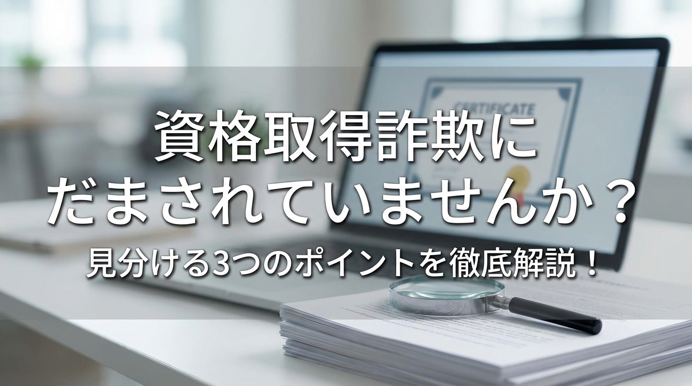 資格取得詐欺にだまされていませんか?見分ける3つのポイントを徹底解説!