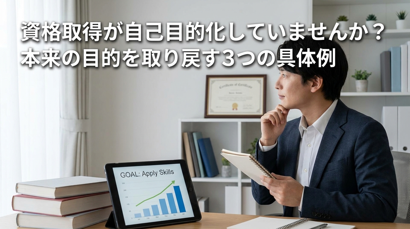 資格取得が自己目的化していませんか？本来の目的を取り戻す3つの具体例