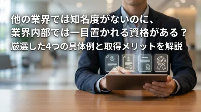他の業界では知名度がないのに、業界内部では一目置かれる資格がある？厳選した4つの具体例と取得メリットを解説