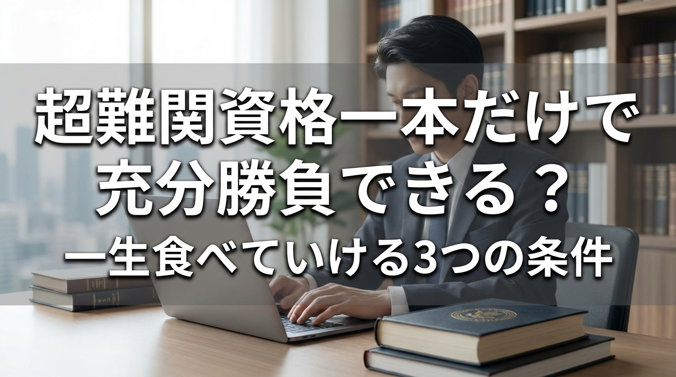超難関資格一本だけで充分勝負できる?一生食べていける3つの条件