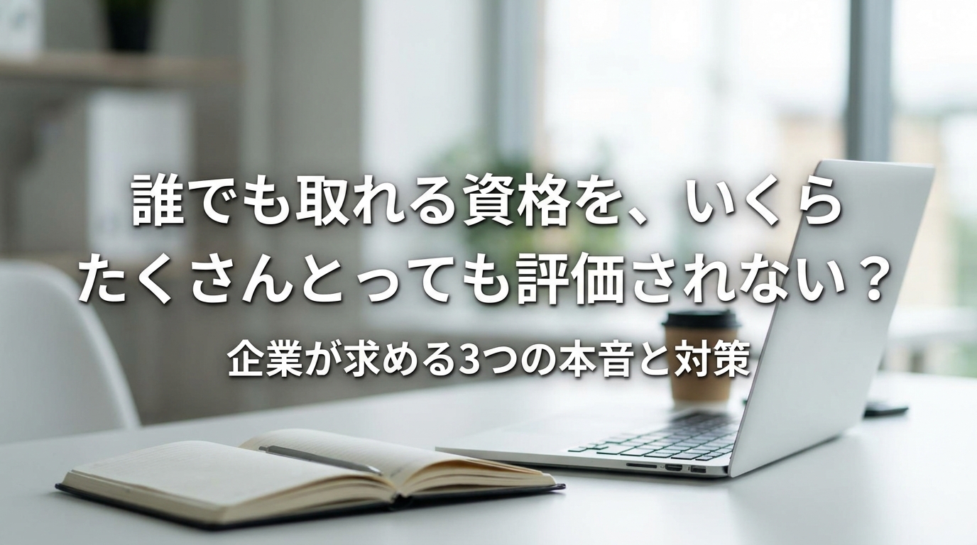 誰でも取れる資格を、いくらたくさんとっても評価されない?企業が求める3つの本音と対策