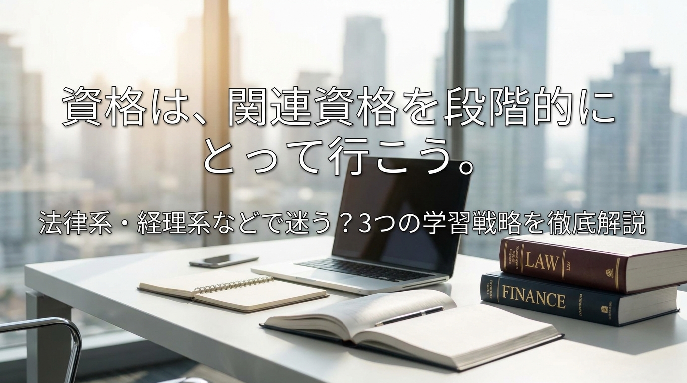 資格は、関連資格を段階的にとって行こう。法律系・経理系などで迷う?3つの学習戦略を徹底解説