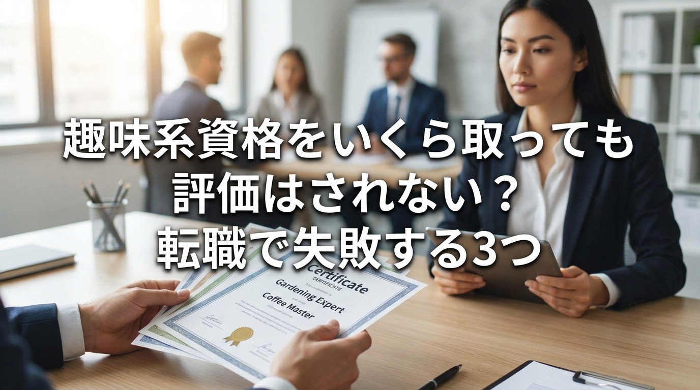 趣味系資格をいくら取っても評価はされない?転職で失敗する3つの理由