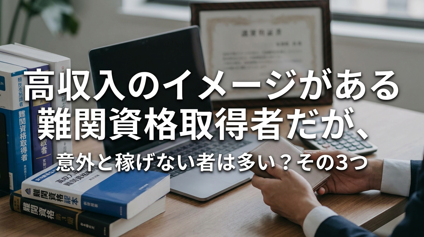高収入のイメージがある難関資格取得者だが、意外と稼げない者は多い?その3つの理由を解説