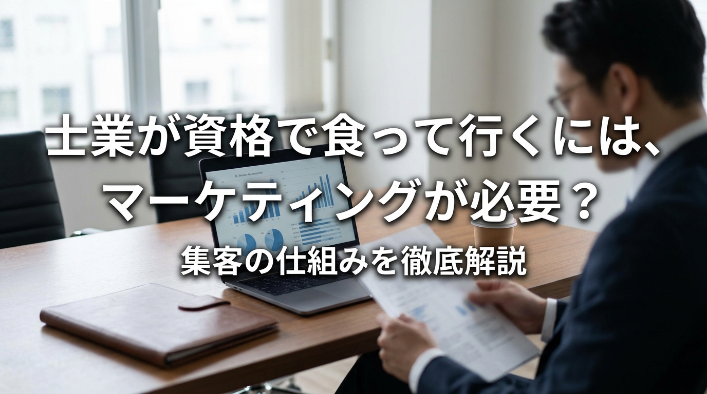 士業が資格で食って行くには、マーケティングが必要？集客の仕組みを徹底解説
