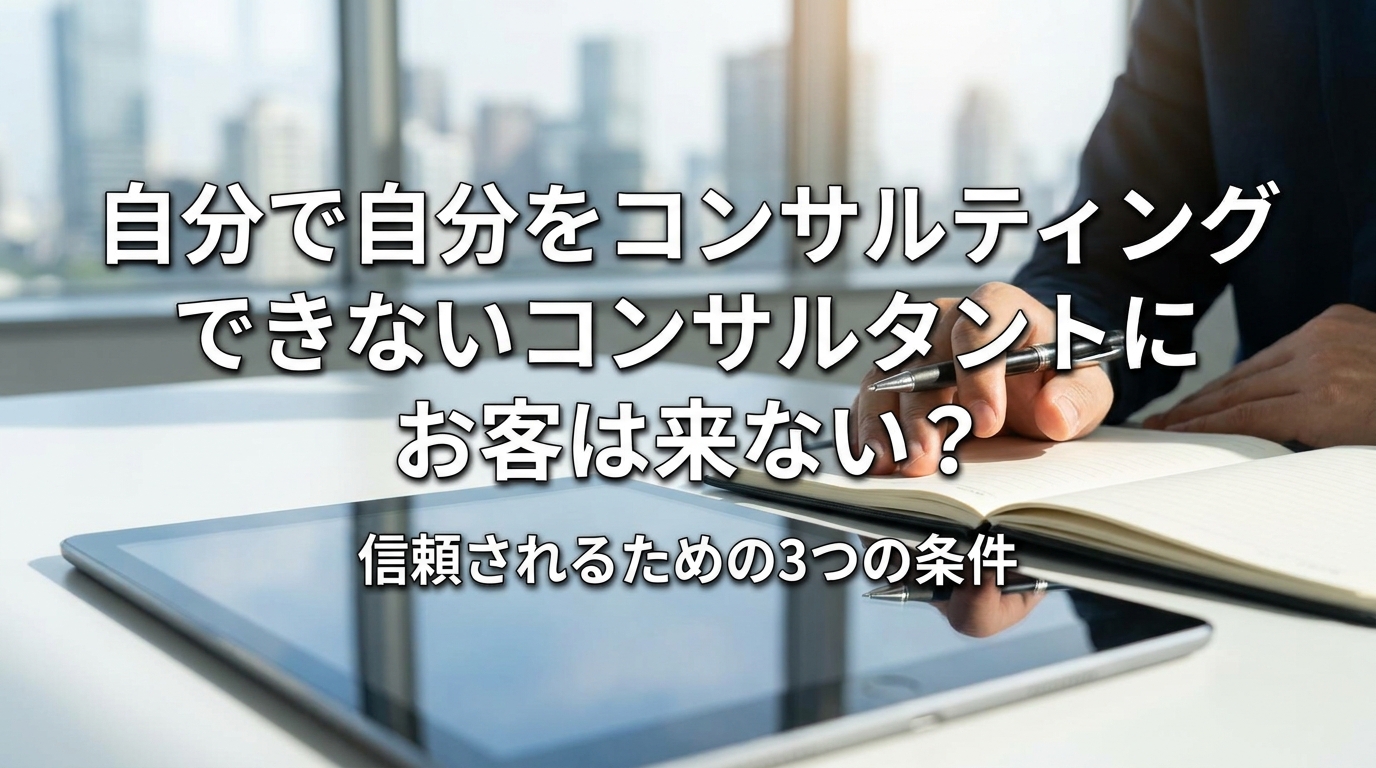 自分で自分をコンサルティングできないコンサルタントにお客は来ない?信頼されるための3つの条件